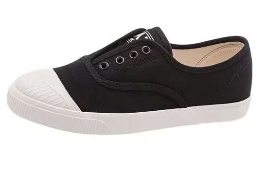 Холщовые кеды женские с низким верхом Renben, черный