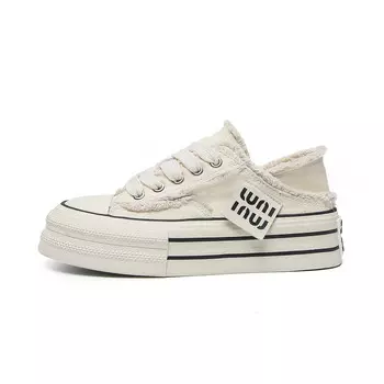 Холщовые кеды женские с низким верхом Tuopin, бежевый