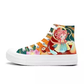 Холщовые кеды женские высокие A&M, цвет Penglai Wonderland [Gift Edition]