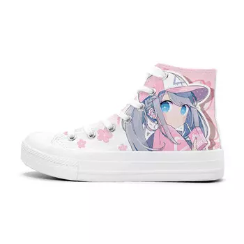 Холщовые кеды женские высокие A&M, цвет Sakura Maiden