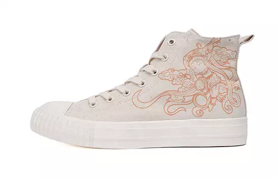 Холщовые кеды женские высокие белый Istep