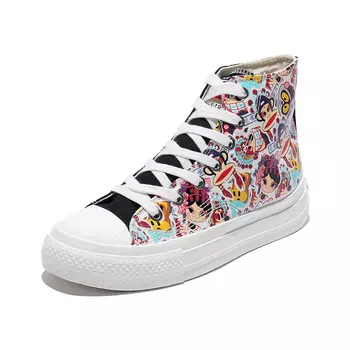 Холщовые кеды женские высокие Paul Frank, бежевый