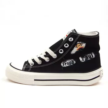 Холщовые кеды женские высокие Paul Frank, черный