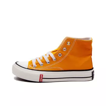 Холщовые кеды женские высокие желтый Paul Frank