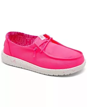 Холщовые повседневные мокасины Wendy для маленьких девочек Finish Line Hey Dude, розовый