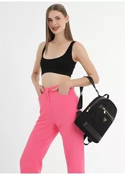 Холщовый черный женский рюкзак Fossil