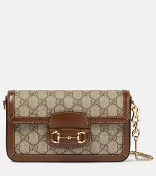 Холщовый клатч Horsebit 1955 GG Gucci, коричневый