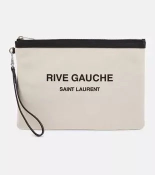 Холщовый клатч Rive Gauche Saint Laurent, белый