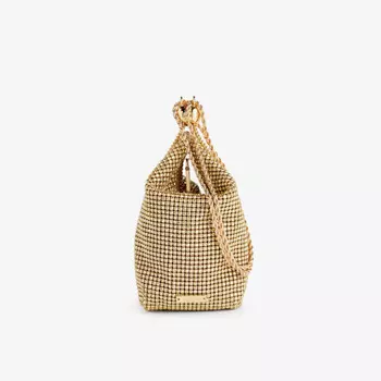 Холщовый клатч Rue с кристаллами Cult Gaia, цвет sand dollar