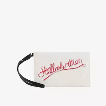 Холщовый клатч Stellabration Stella Mccartney, цвет frost