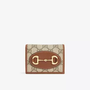 Холщовый кошелек Horsebit 1955-го года Gucci, коричневый