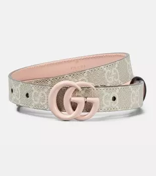 Холщовый ремень GG Marmont Supreme Gucci, бежевый