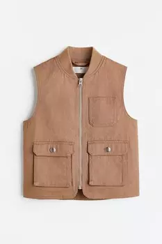 Холщовый жилет H&M, бежевый