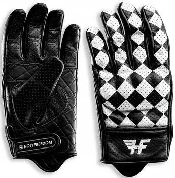 Перчатки HolyFreedom Bullit Perforierte мотоциклетные, черный/белый