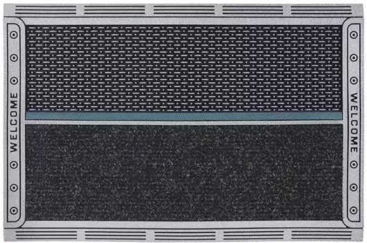 Home2Fashion Коврик "Clean Colorado RE", прямоугольный, грязеулавливающий коврик, прочный, подходит для использования внутри и снаружи помещений 43х65 см, серый