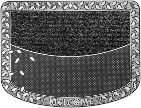 Home2Модный коврик "TC Clean Leaves", прямоугольный, грязеулавливающий коврик, с надписью, прочный, подходит для использования внутри и снаружи помещений Home2Fashion 56х75 см, цвет anthrazit