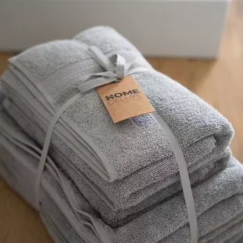 Home Deluxe — Набор полотенец — 6 предметов CUDDLE — Светло-серый — Материал: 100 % хлопок I Полотенце для рук Банное полотенце Набор полотенец для душа Набор полотенец