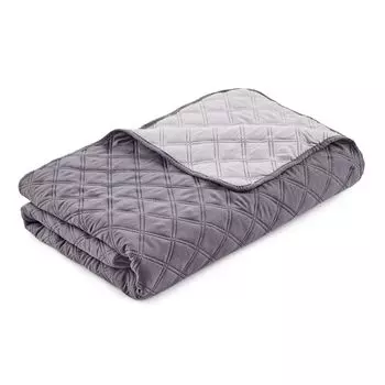HOMELEVEL Покрывало для кровати и дивана Плед для дивана Дневные одеяла Покрывало для кровати XXL Плед (240 см x 220 см, серый/темно-серый)