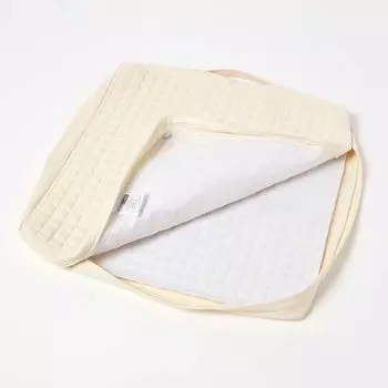 HOMESCAPES Мягкий чехол на подушку сиденья 50 х 50 х 10 см, хлопок, кремовый., бежевый