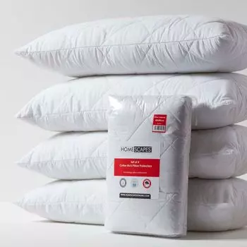 HOMESCAPES набор из 4 стеганых чехлов для подушек из поликоттона 40 x 80 см на молнии