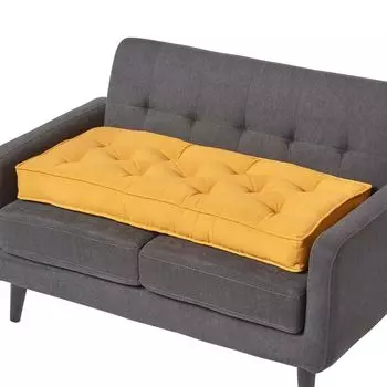 HOMESCAPES Подушка сиденья для двухместного дивана 100 х 48 см - толстая подушка сиденья горчично-желтого цвета, желтый