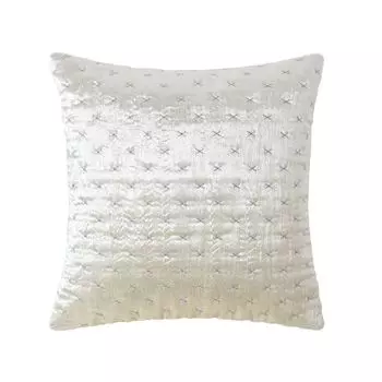 HOMESCAPES r Чехол на подушку из мятого бархата кремово-белого цвета, 40 x 40 см