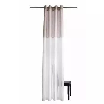 HOMING штора «Caja», (1 шт.), штора с люверсами, полоски, бордюр, гостиная, спальня, кремовый/бежевый