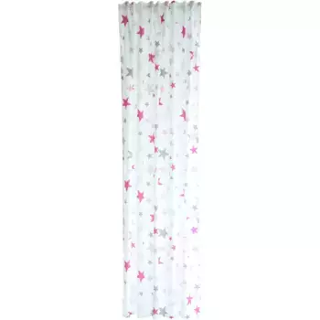 HOMING штора «Звезды», (1 шт.), матовая, детская комната, звезды, детская комната, розовый/белый
