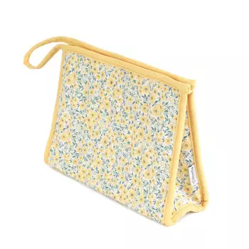 HOMLA, ESTIEN женская дорожная косметичка с цветами, желтая 25х10х18см, цвет желтый
