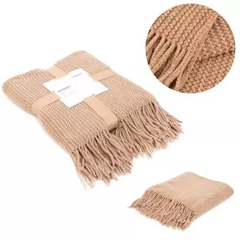 HOMLA ШЕНИЛЬ Плед из шенилла бежевый 130х170 см