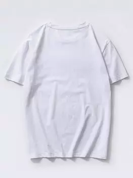 Homme, Футболка с короткими рукавами, круглым вырезом, принтом мультяшного кота. Для мужчин графические рубашки на лето Manfinity, белый