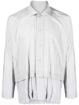 Homme Pliss Issey Miyake Edge pleated shirt, синий
