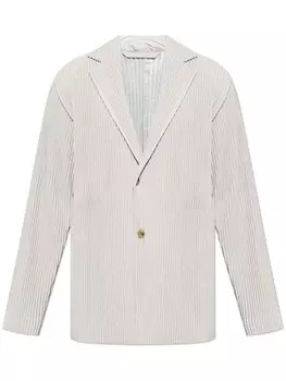 Homme Pliss Issey Miyake однобортный пиджак с плиссировкой, серый