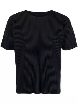 Homme Pliss Issey Miyake pliss round-neck T-shirt, синий