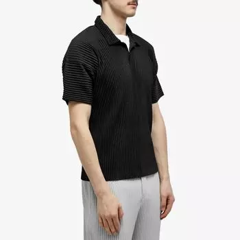 Homme Pliss Issey Miyake Плиссированная рубашка-поло, черный