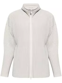Homme Pliss Issey Miyake плиссированное худи на молнии, серый