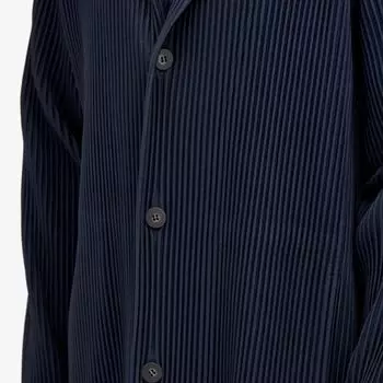 Homme Pliss Issey Miyake Плиссированный однобортный пиджак, синий
