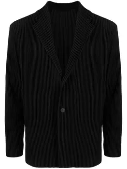 Homme Pliss Issey Miyake плиссированный однобортный пиджак, черный