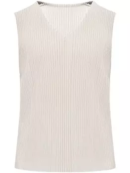 Homme Pliss Issey Miyake плиссированный топ без рукавов, серый
