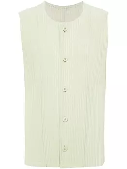 Homme Pliss Issey Miyake плиссированный жилет Tailored Pleats 1 строгого кроя, зеленый