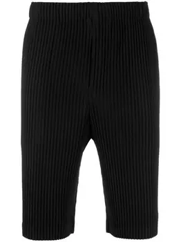 Homme Pliss Issey Miyake шорты с эластичным поясом, черный