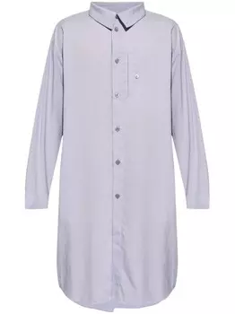 Homme Pliss Issey Miyake удлиненная рубашка PL Ramie с отложной кокеткой, фиолетовый