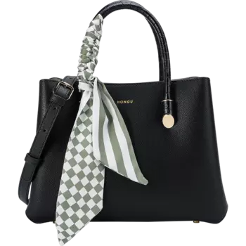 HONGU Сумка из коровьей кожи, сумка через плечо, женская, цвет черный