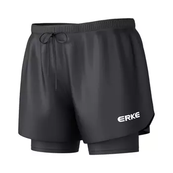 Hongxing Erke ERKE Мужские спортивные шорты, Черные пятиточечные брюки + прохладное фиолетовое быстросохнущее холодное полотенце.