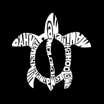 Honu Turtle - Гавайские острова - мужская бейсбольная футболка реглан с рисунком Word Art LA Pop Art