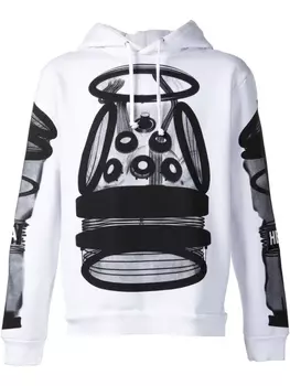 Hood By Air толстовка с капюшоном и принтом, белый