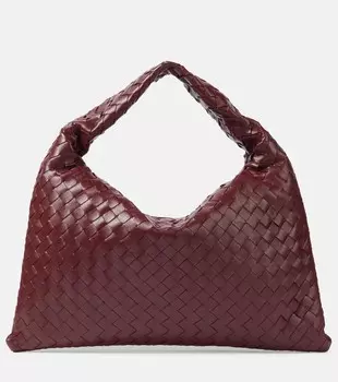 Hop Маленькая кожаная сумка через плечо Bottega Veneta, Barolo-M Brass