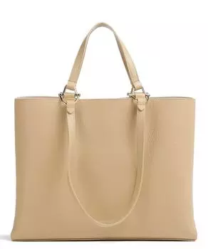 Хоппер в шопере из зерненой кожи Coccinelle, бежевый