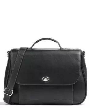 Хороший портфель 13 дюймов из мелкозернистой воловьей кожи. Leonhard Heyden, черный