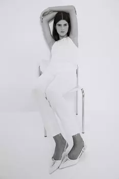 Хороший прямой необработанный подол Good American, белый